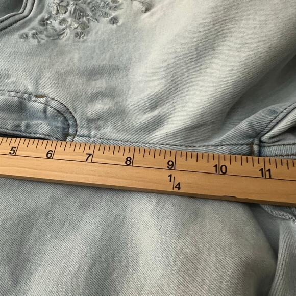 Lauren Conrad Straight-Leg White Washed Embroidered Denim Jeans | Women's Size 6 - Picture 9 of 12